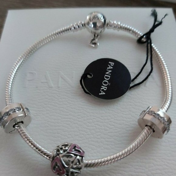 Authentic Pandora Limited Edt *RETIRED* Free Heart Bracelet Gift Set  19cm/7.5 - Picture 9 of 11